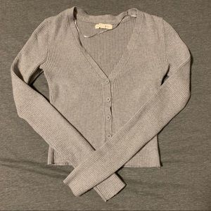 Gray ribbed cardigan